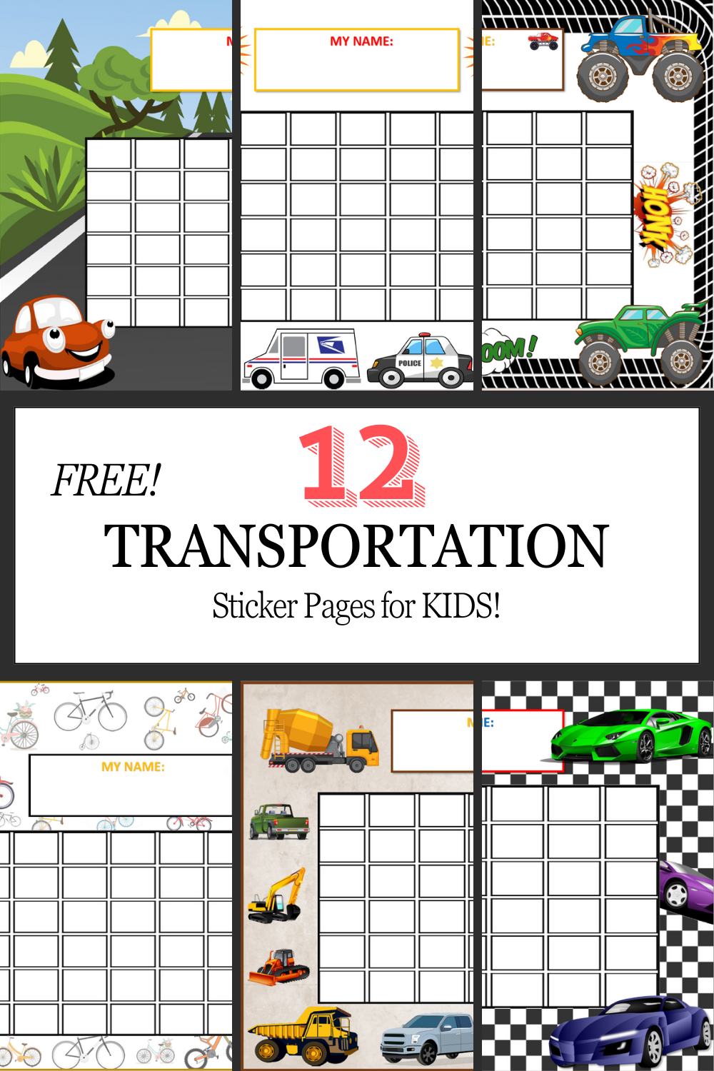 NEW! Transportation Sticker Pages