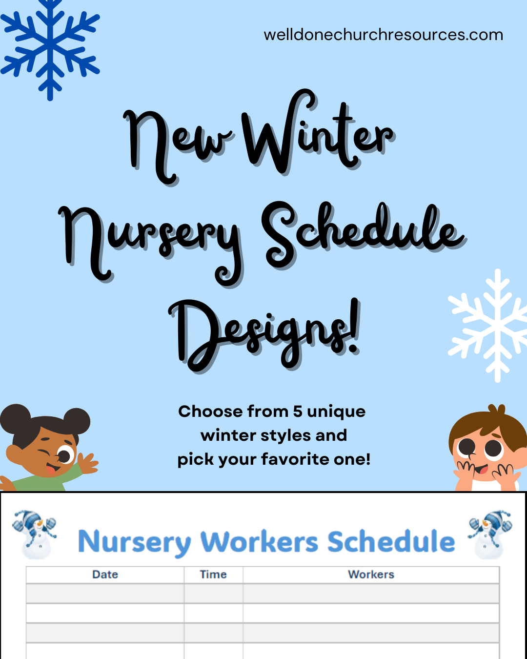 5 Nursery Schedule Designs for Winter! | FREE